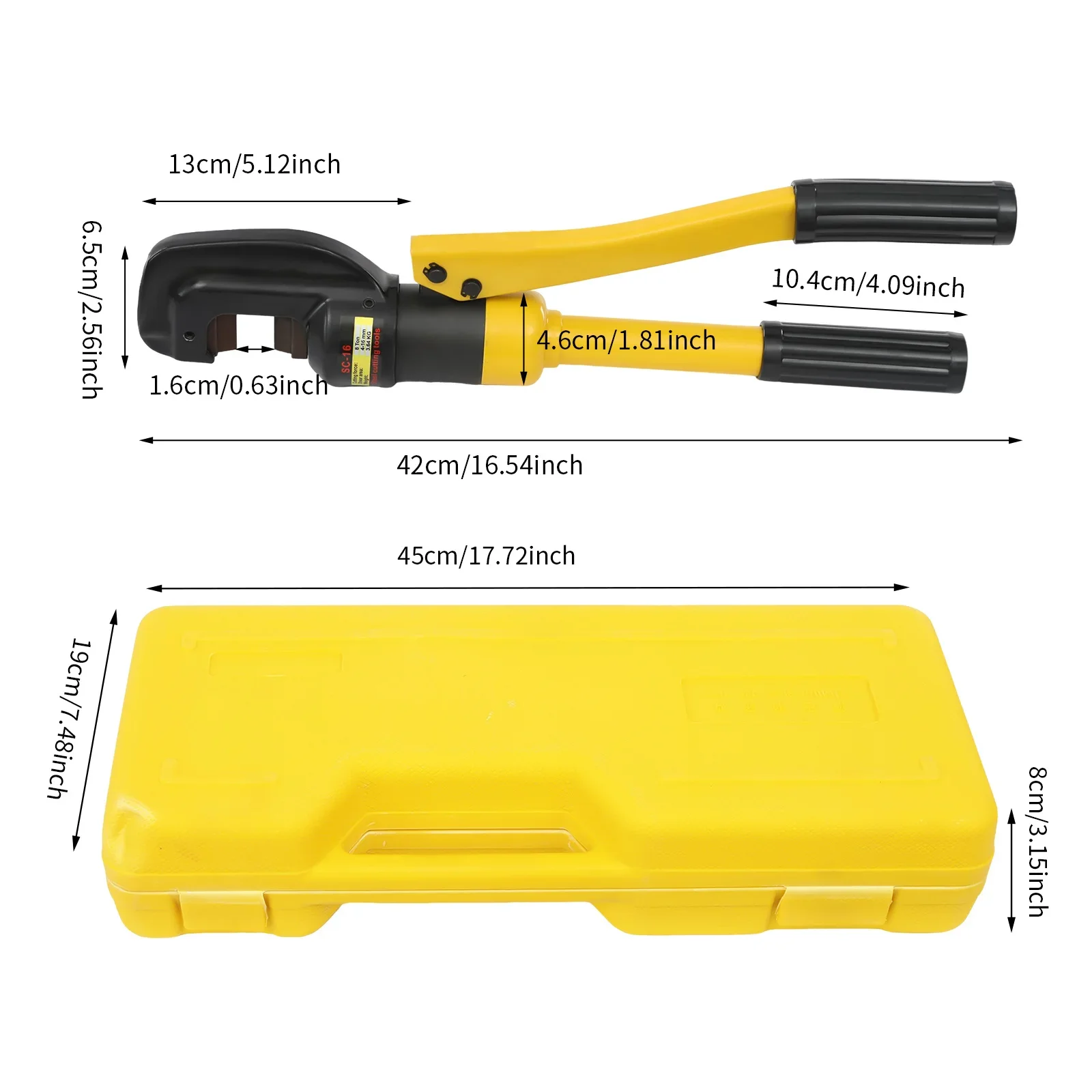 [Hydraulic Rebar Cutter] 1pc Compact Hydraulic Rebar Cutter - 0.2-0.6in Cutting Range - High Strength Portable for Construction