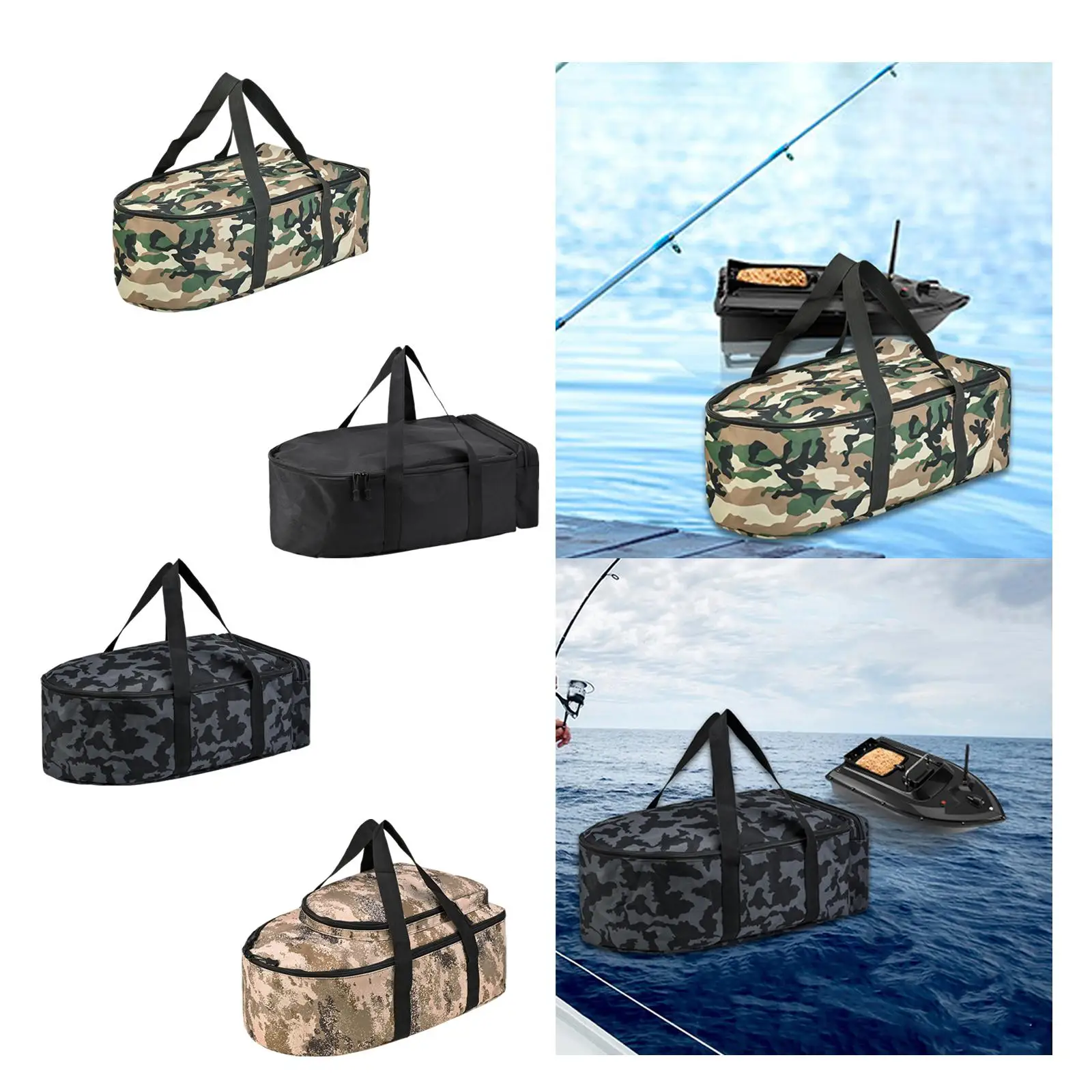 معالجة حقيبة الملحقات حقيبة معدات الصيد لعشاق حقيبة الظهر على شكل قارب