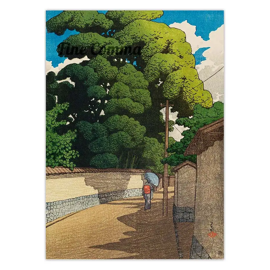 Summer Afternoon in Kanazawa Kawase Hasui Vintage Japanese Art Poster Woodblock Canvas Print Ukiyoe Wall Art Landscape Decor