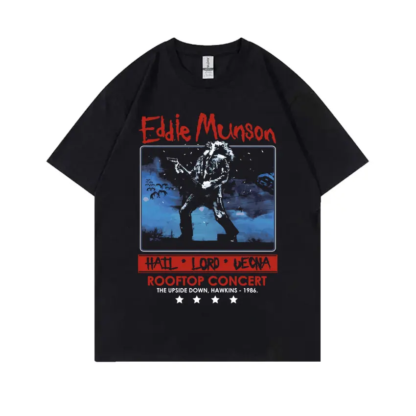 Eddie Munson Vintage Graphic T-shirts The Demogorgon Cannibal Flower Monster T-shirt Men Women Gothic Rock Oversized T Shirts