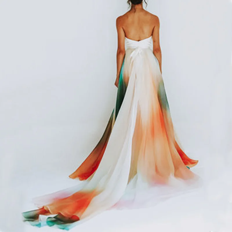 2025 novo arco-íris multicolorido feminino de uma peça rendas até única camada dança clássica meio corpo grande vestido de balanço