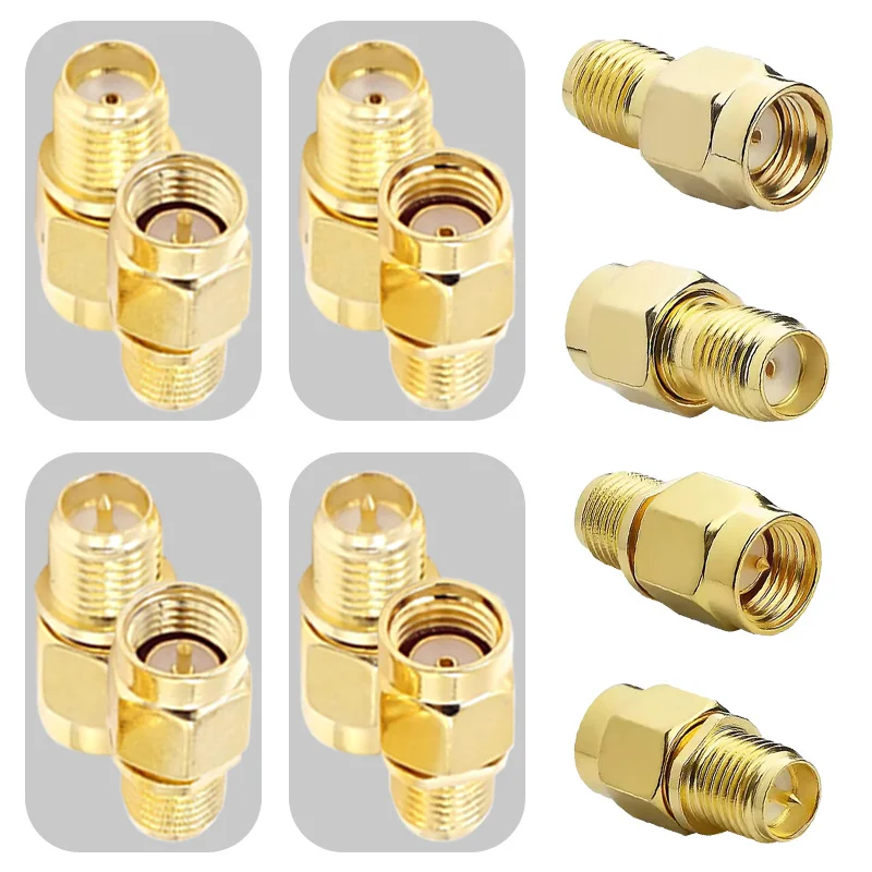 

5/20Pcs RF Coaxial Coax Adapter RP-SMA to SMA Connector Gold Plated Copper Brass SMA Male to RP-SMA Female Converter