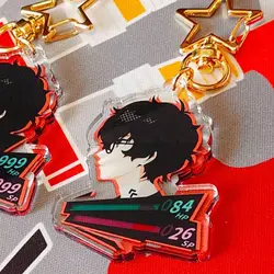 Amamiya Ren Lifebar Anime Keychain Women P5R Joker Acrylic Key Chain Man Cute Pendant Key Ring Ornament Accessories Friend Gift