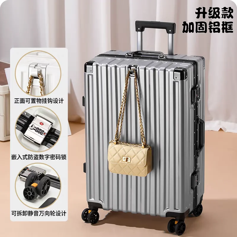 20-Inch 22-Inch 24inch 26inch Trolley Suitcase Suitcase, Aluminum Frame Closure, Hard Shell Storage Box, Outdoor Travel, School, Universal Wheel, Password Lock