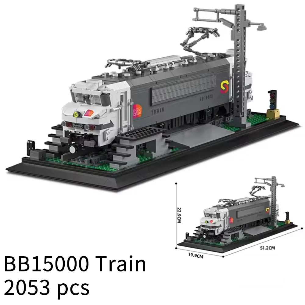 الأفكار الإبداعية 2053 قطعة BB15000 الخط الرئيسي قطار قاطرة كهربائية بنة التجمع نموذج لغز اللعب هدية الكريسماس للأطفال