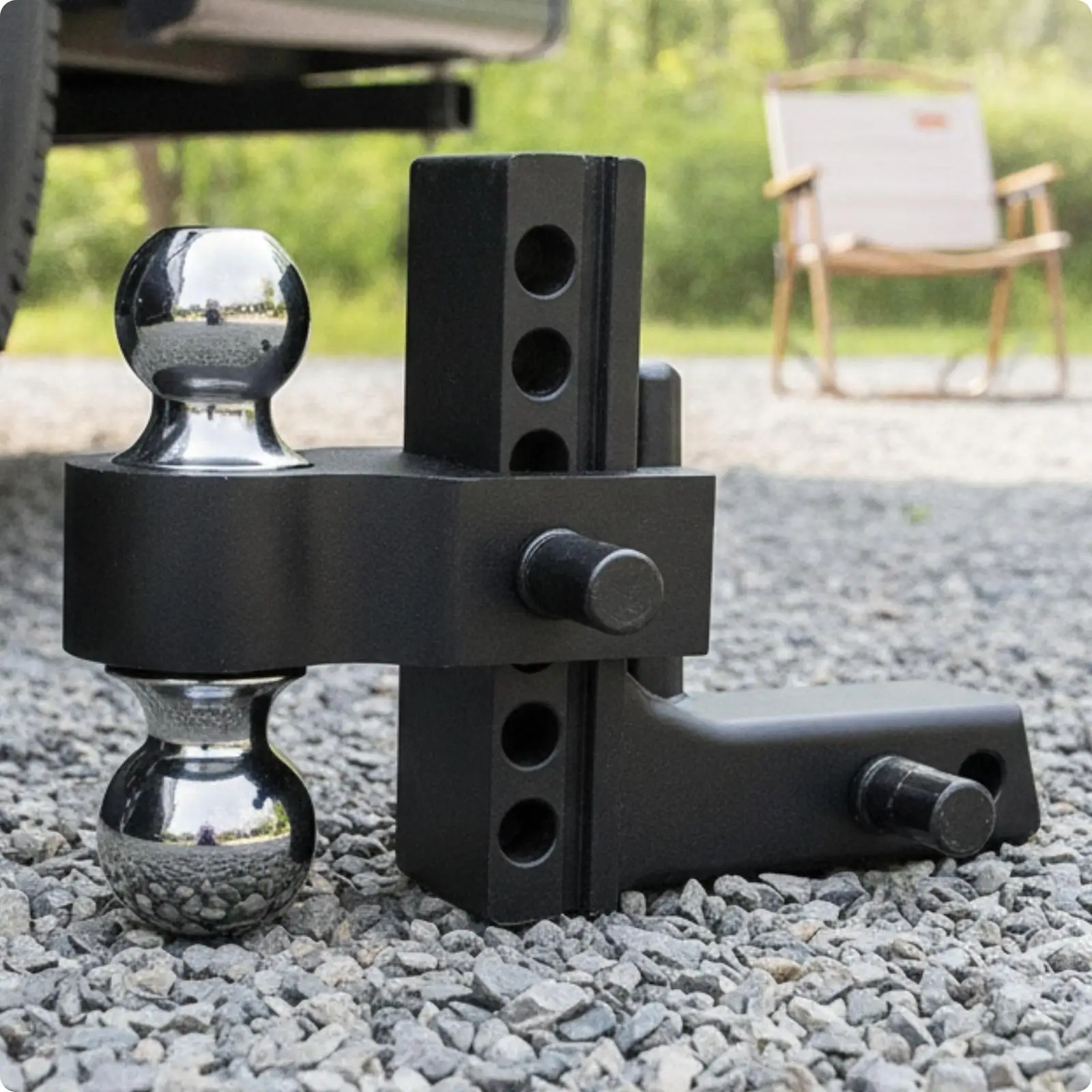 Adjustable Height Trailer Hitch Arm Heavy Duty Aluminum Alloy Tow Bar with Locking Pins for Truck Boat Cargo Hauling
