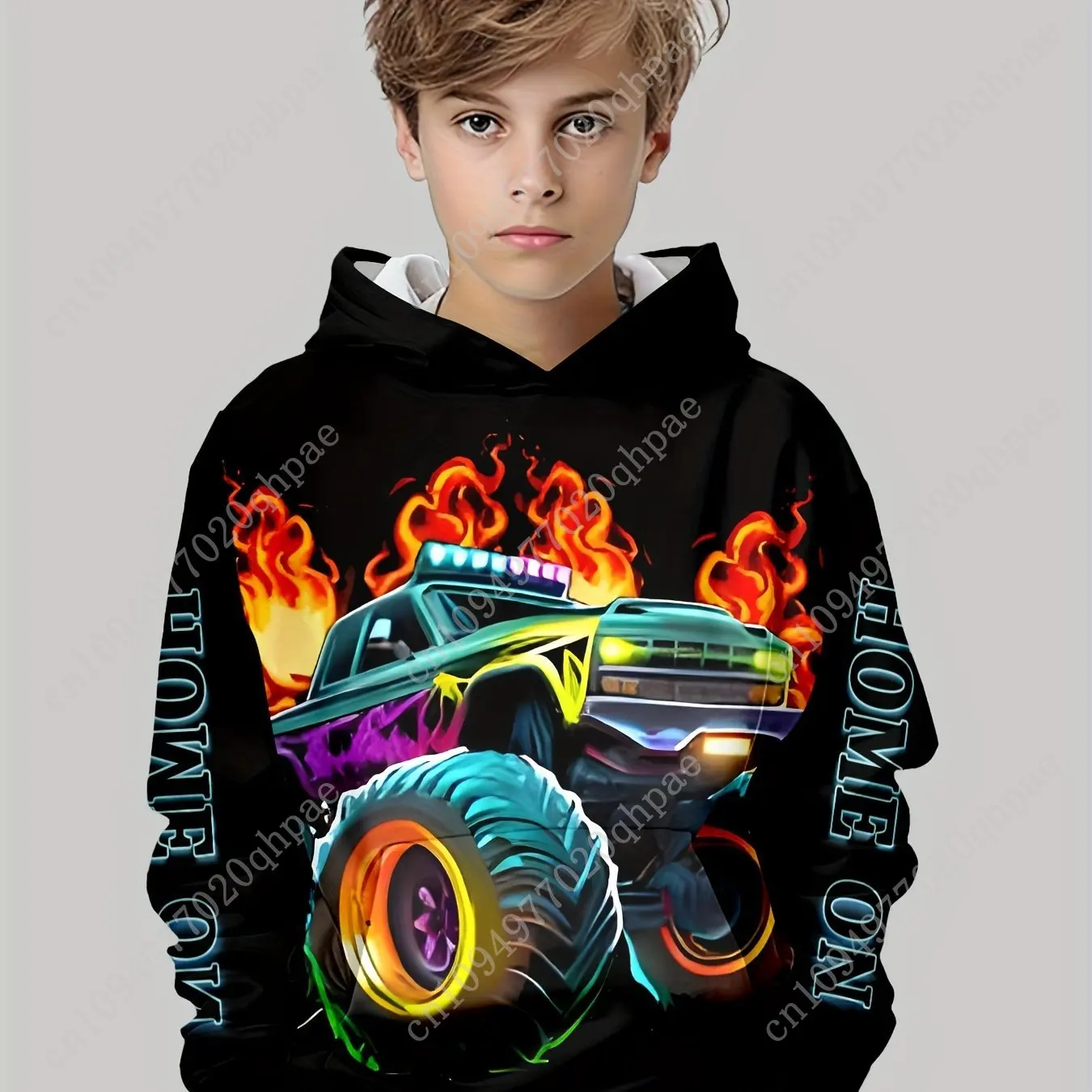 ملابس أطفال للأولاد بغطاء للرأس رياضية للسيارة ثلاثية الأبعاد مطبوعة للأطفال ملابس ربيع الخريف ملابس غير رسمية للأولاد بلوفر موضة ملابس الأطفال #5