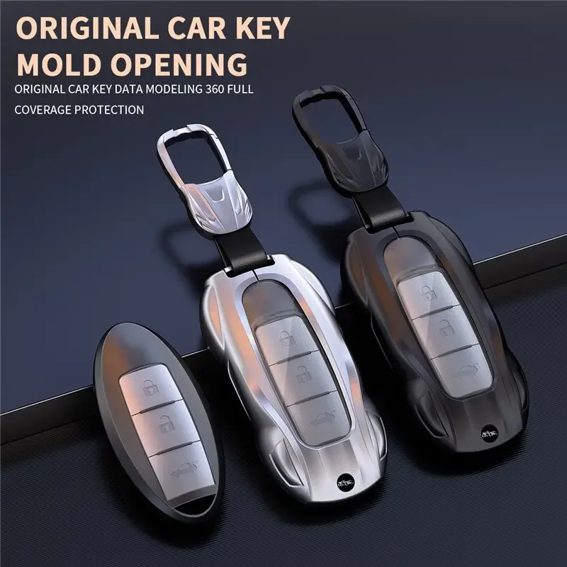 For Nissan juke leaf micra k12 note patrol qashqai j11 j10 tiida versa x-trail xtrail x trail t32 Car Key Case Cover Zinc Alloy
