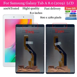 For Samsung Galaxy Display Tab A 8.0 2019 SM-T290 SM-T295 T290 T295 LCD Touch Screen Assembly Replacemet No With Frame