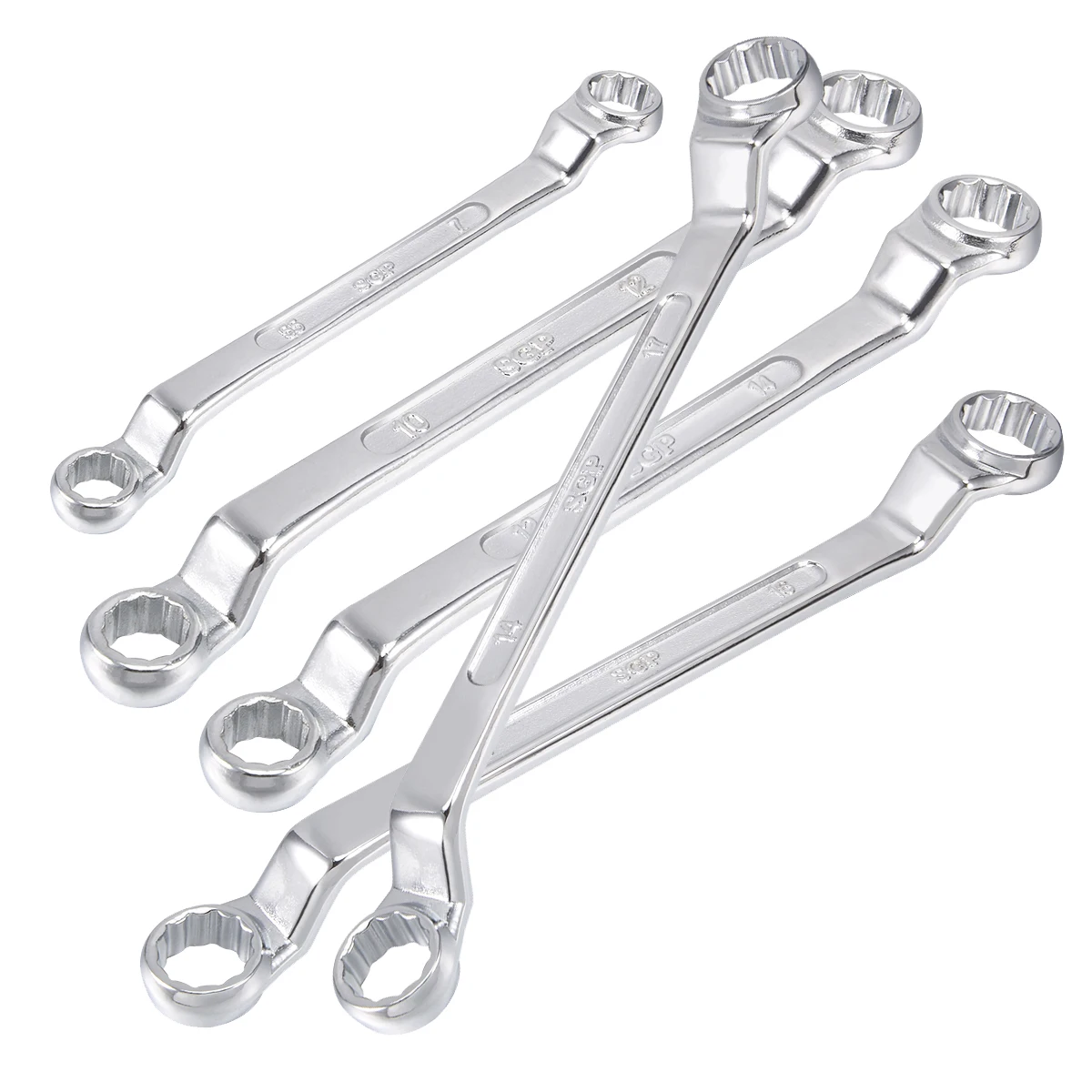 1pc 5.5mm-27mm Metric 12 Point Offset Ring Spanner Double Box End Dual Head Wrench Chrome Plated Cr-V Workshop Tool Hand Tools