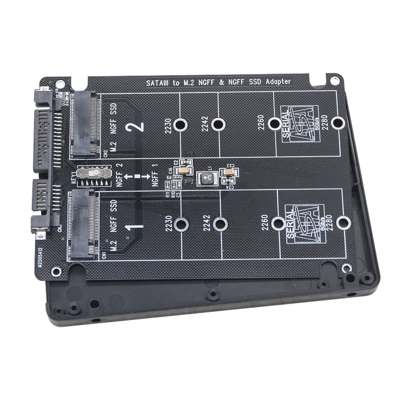 Dual NGFF to SATA Adapter 2 Port M.2 SATA SSD B Key to SATA3.0 6Gbps Riser Board Converter for 2230 2242 2260 2280 M2 SSD for PC image 5
