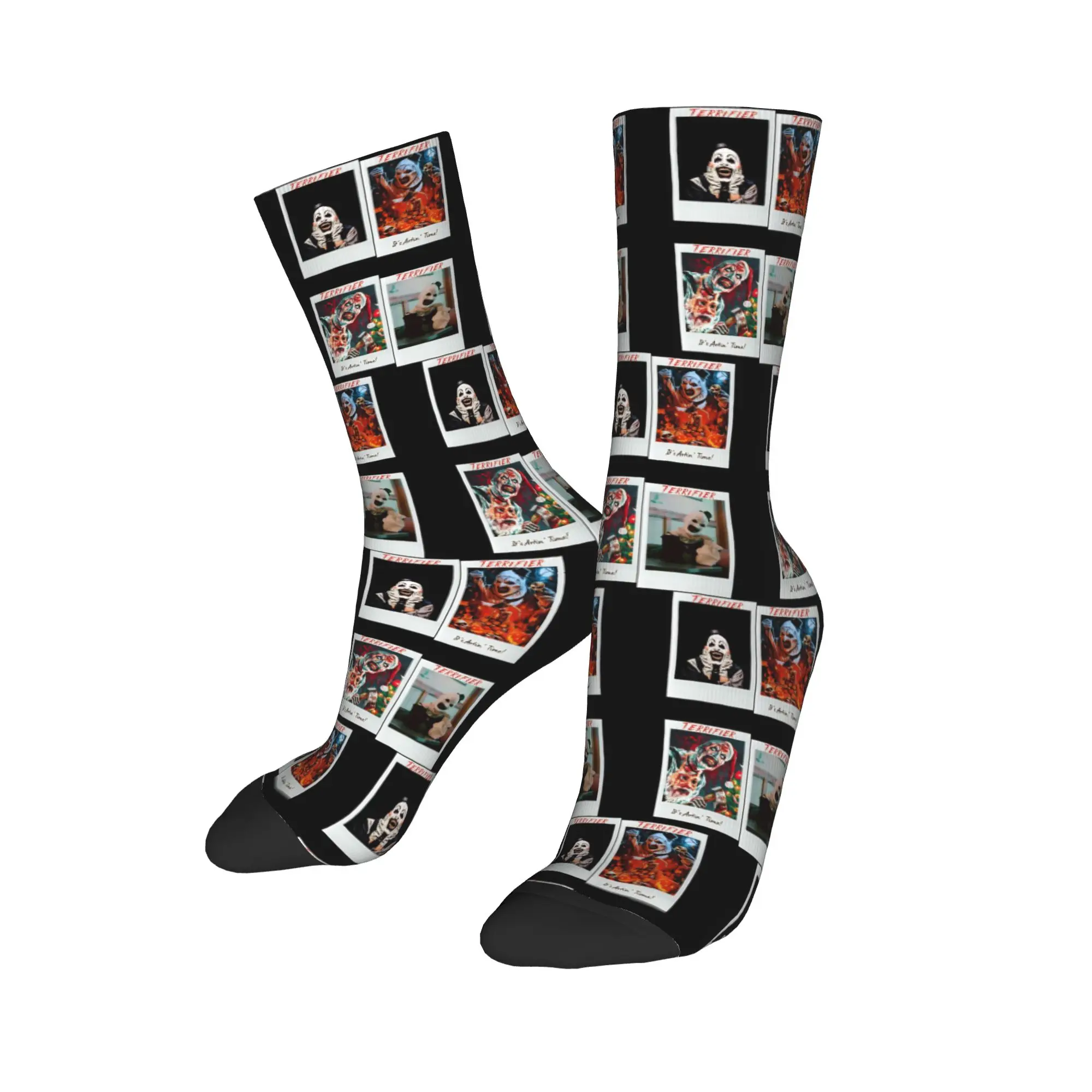 The Terrifier Art The Clown Socks Men Women Polyester Fashion  Socks Novelty Spring Summer Autumn Winter Middle Tube Socks Gifts