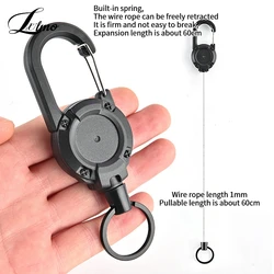 Anti-theft Metal Easy-to-pull Buckle Rope Elastic Keychain Sporty Retractable Key Ring Anti Lost Key Ring Accessories