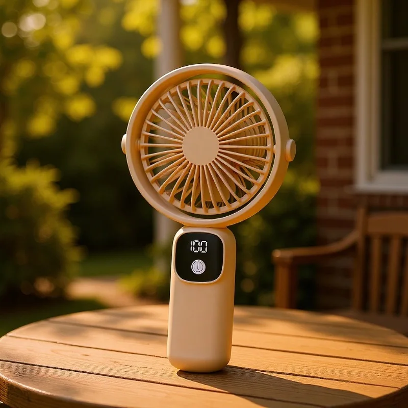 Oscillating USB Rechargeable Mini Fan, Quiet Portable Handheld Fan for Dorm Kids Gift & Outdoor Use