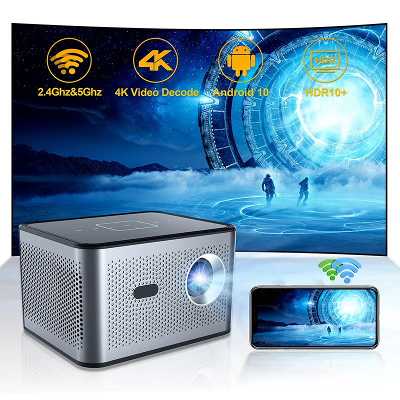 

Xnano X3 Pro Mini Portable Projector 4k Video Decode Support Android WiFi LED 1080P Home Theater Video Beam Projector for Movies