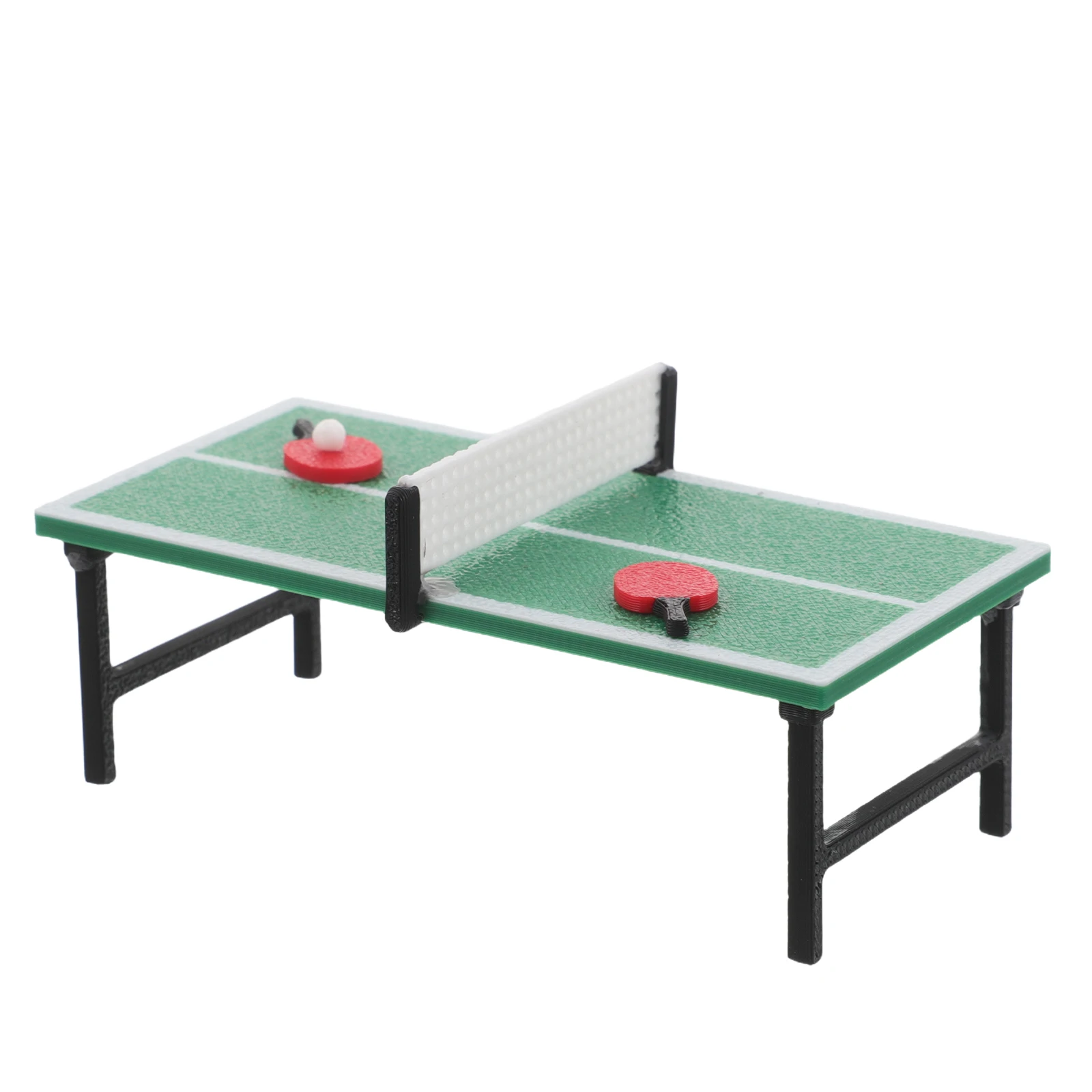 

1Set Miniature Table Tennis Set Realistic Mini House Sports Equipment Simulation Small Table Tennis Paddle Scene Decoration