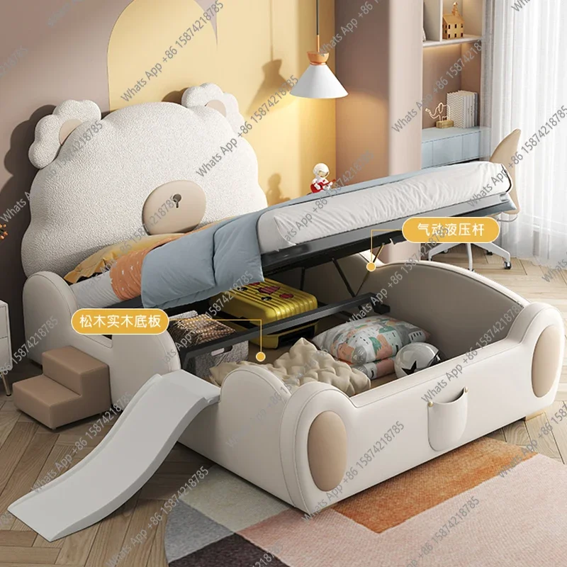 MS MX Slide Guardrail Bed Children's Koala Bed Teenagers Modern Bedside Flannel Body Leather Boys Anti-collision Soft Bag