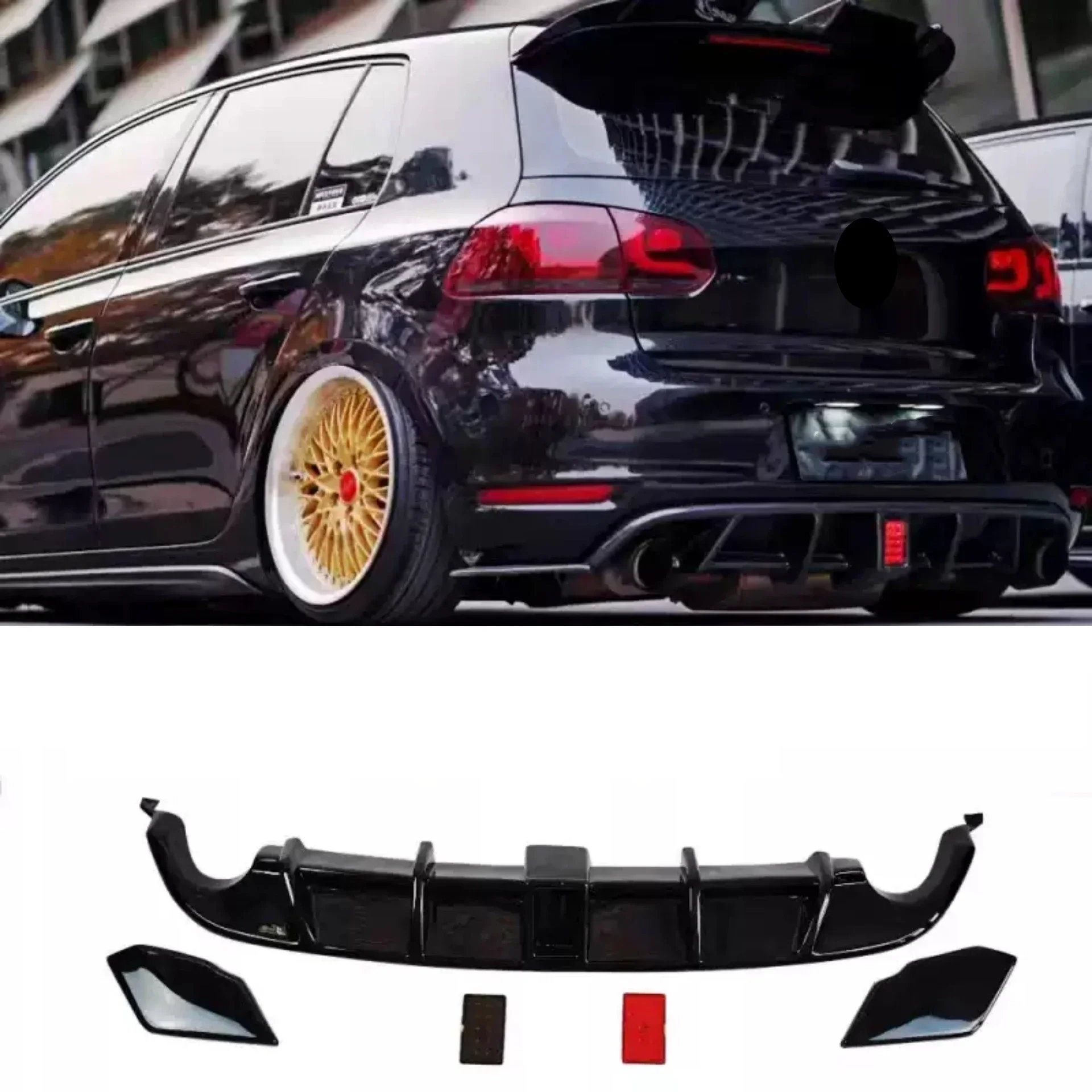 Body Kit Carbon Fiber Rear Lip for Volkswagen vw Golf 6 GTI6 Rear Bumper Surround Car Accessories