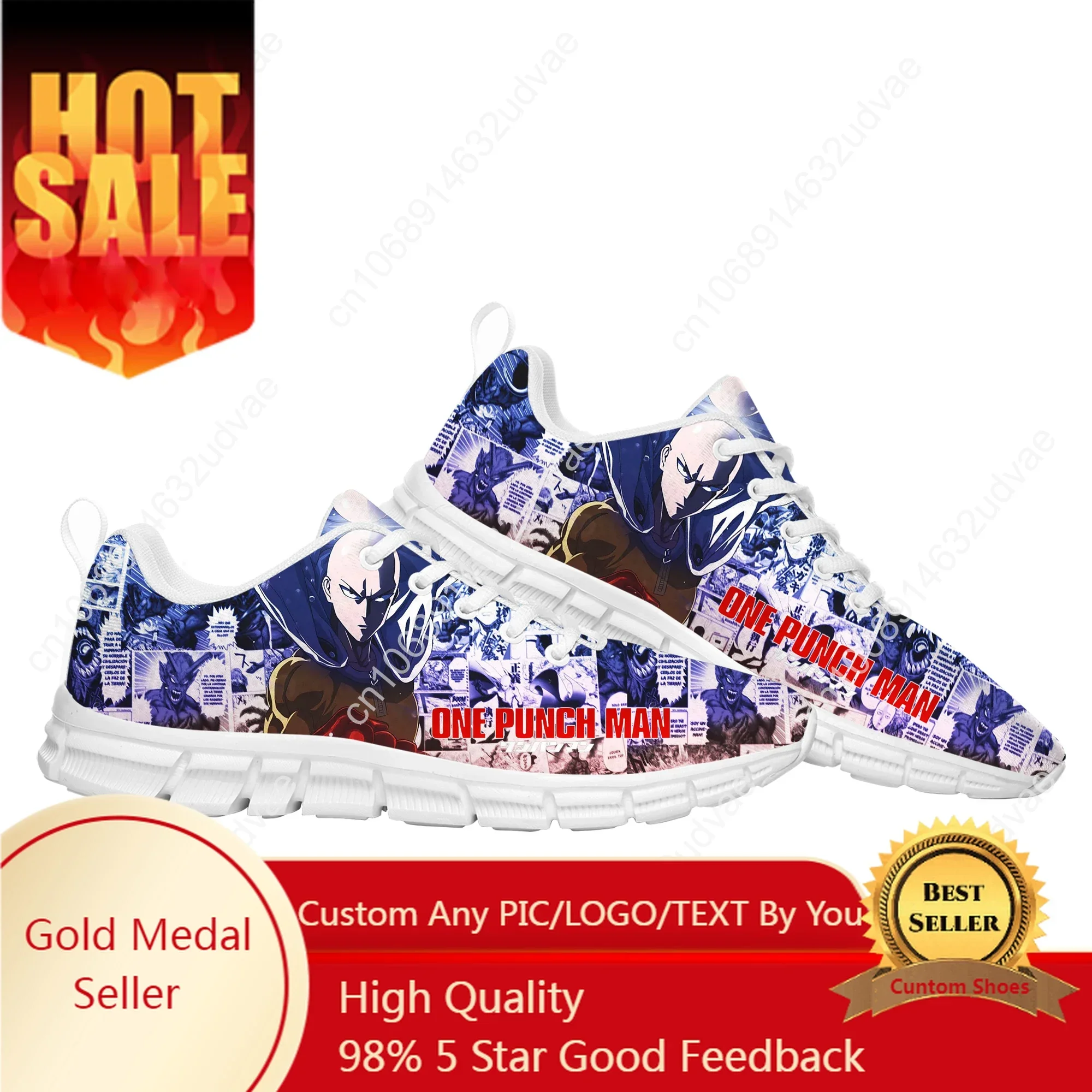 One Punch Man Sports Shoes Mens Womens Teenager Customized Sneakers DIY Casual Custom Made Shoe High Quality Couple Shoes