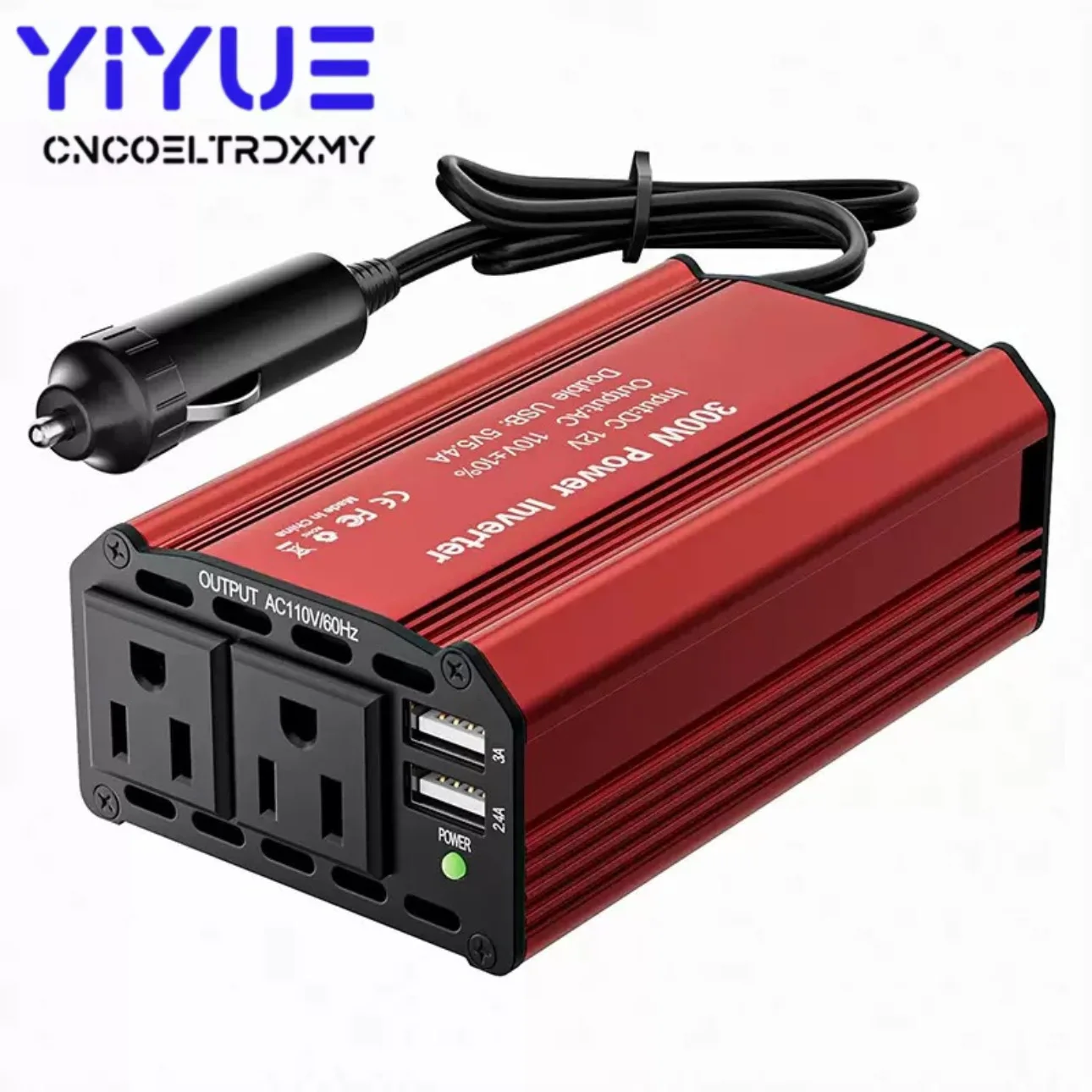

Автомобильный инвертор 300 Вт, преобразователь напряжения DC12V в AC 110V/220V, автоматический трансформатор с американской розеткой, двойной USB-адаптер для автомобиля