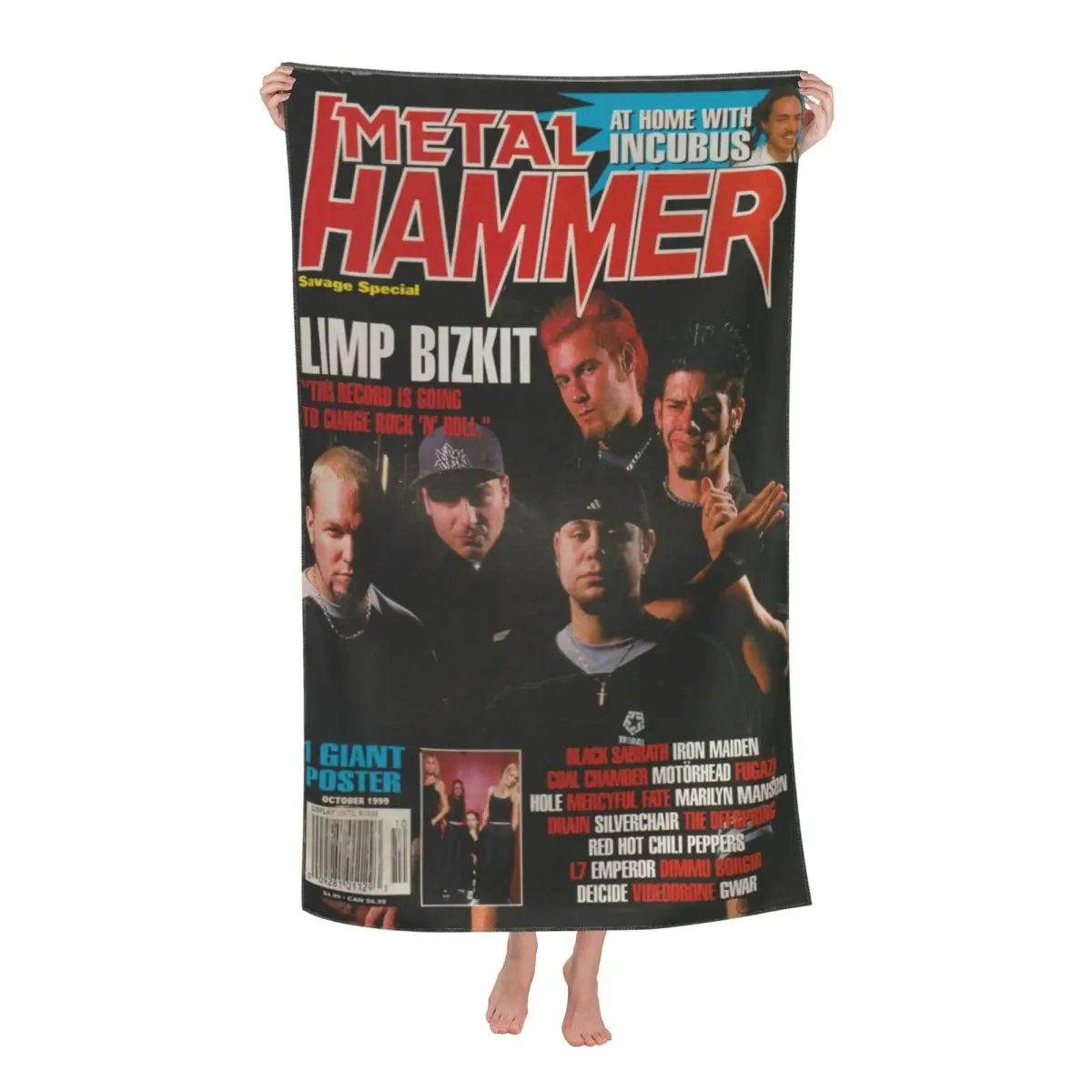 

Пользовательское полотенце Limp Bizkit для пляжа, быстросохнущее полотенце для йоги из тяжелого металла