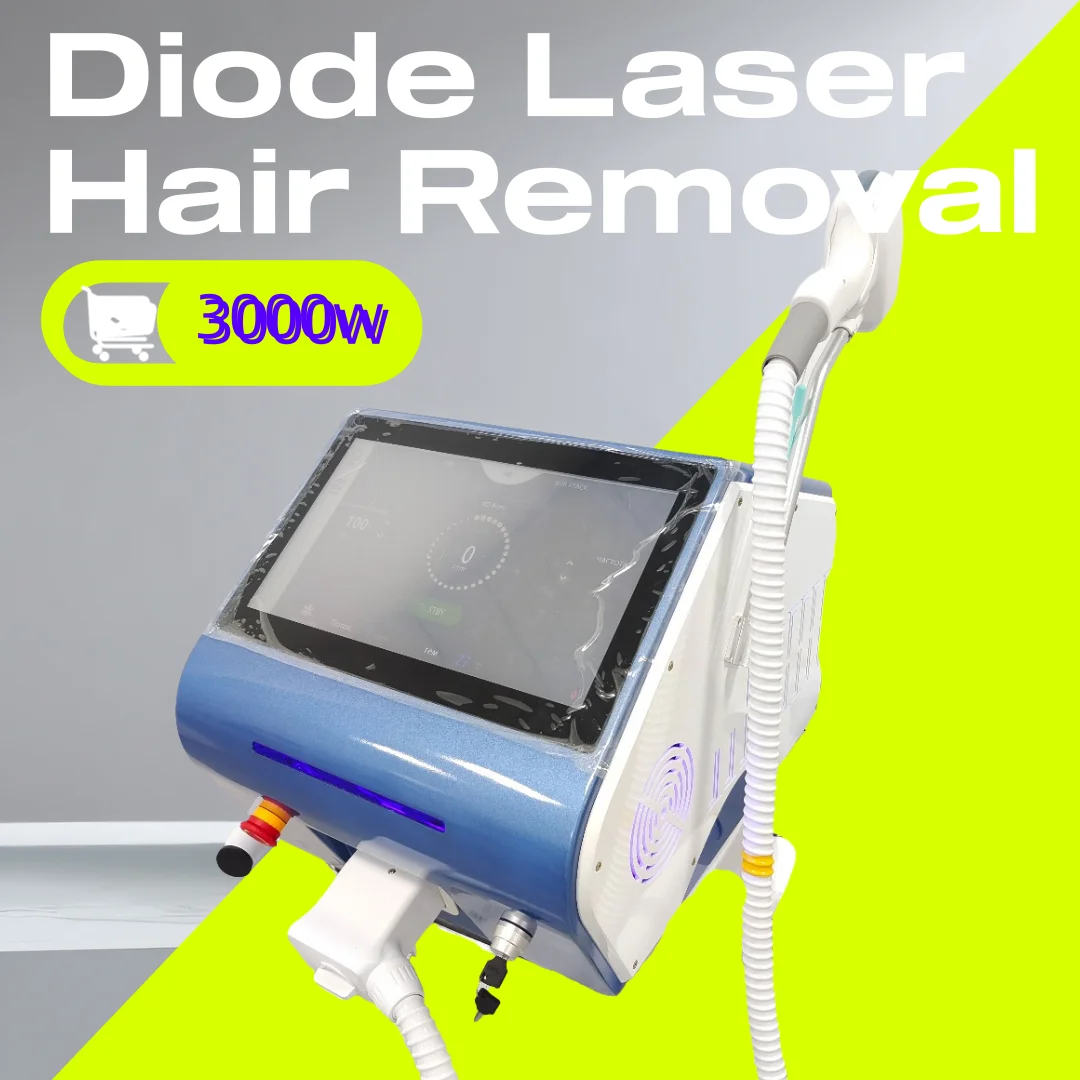 Soprano Diode Laser Hair Removal Machine Titanium Professional 4000w 4 Waves Approved Permanent Pain 2024 Portable Epilator