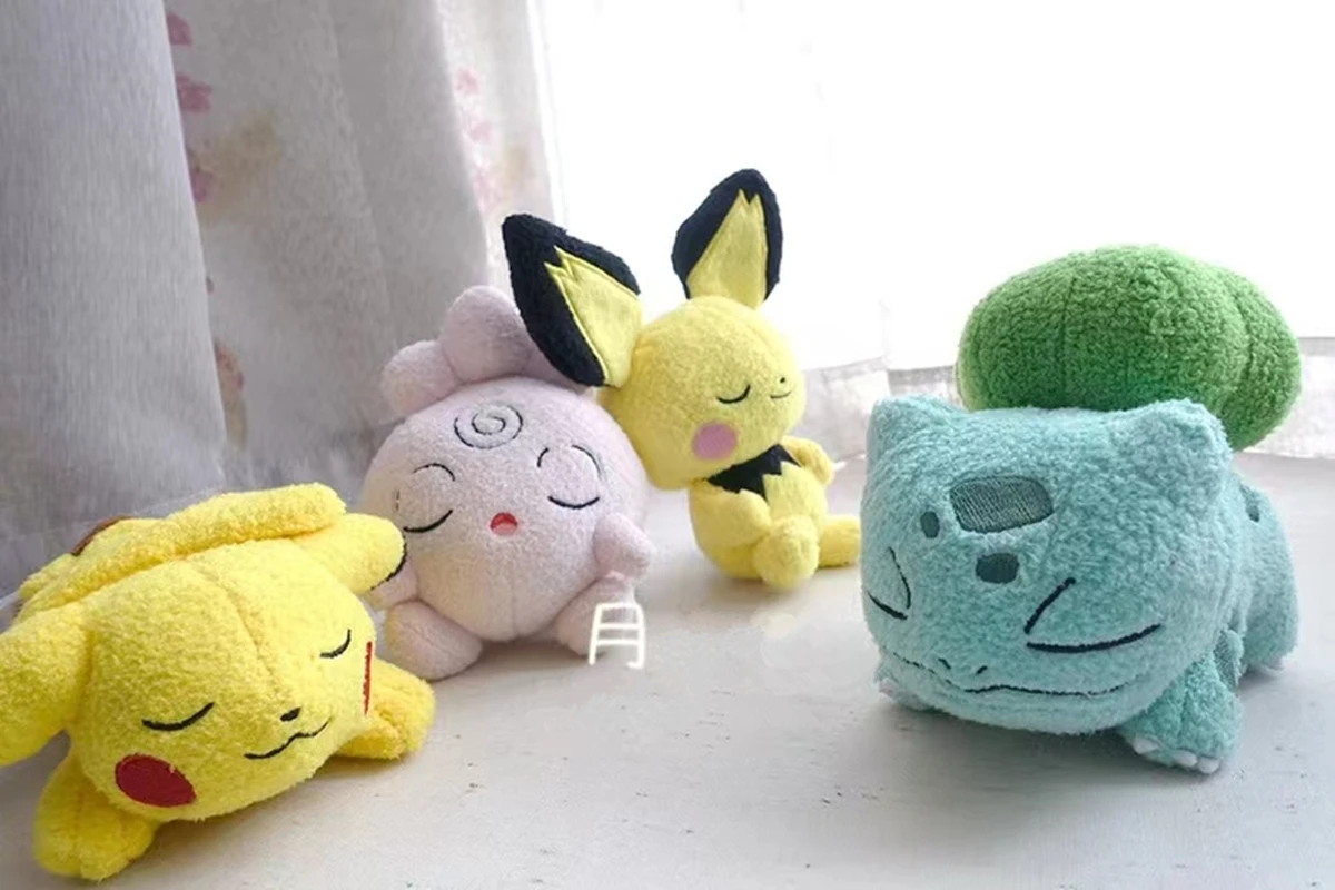 New Official Pokémon Series Kawaii Sleep Pikachu Pichu Bulbasaur Jigglypuff Plush Toy and Doll Gift For Children