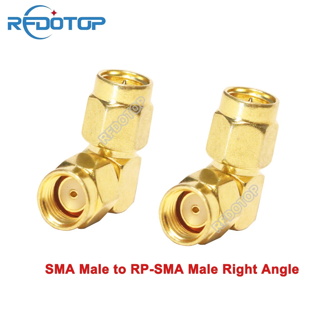 

100PCS/lot SMA Male Plug to RP-SMA Male Connector Right Angel for Wifi Raido Antenna SMA-J to RPSMA-K 90 Degree RF Coax Adapter