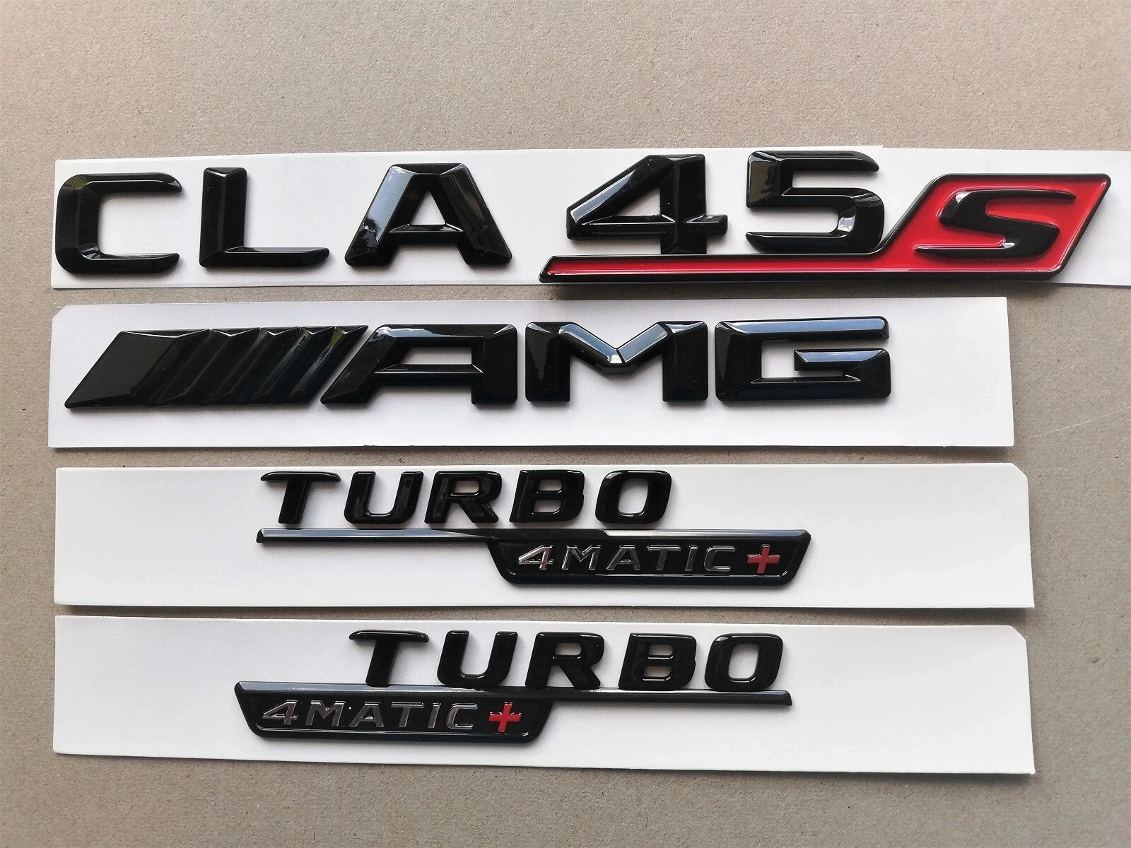 

Gloss Black Rear Badges Emblems For MERCEDES C118 X118 CLA45S AMG TURBO 4MATIC+