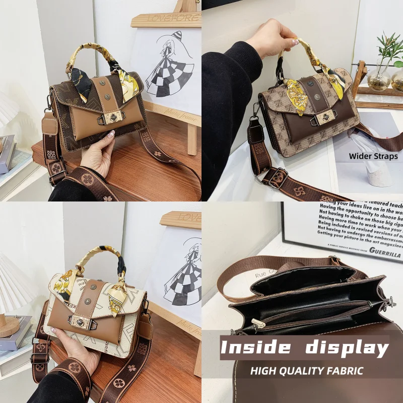 Retro model fall and winter handbag - Wide shoulder strap shoulder bag crossbody bag