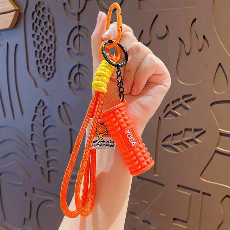 Mini Foam Roller Keychain for Fitness Enthusiasts Compact Silicone Design for Gym Goers Ideal Workout Companion