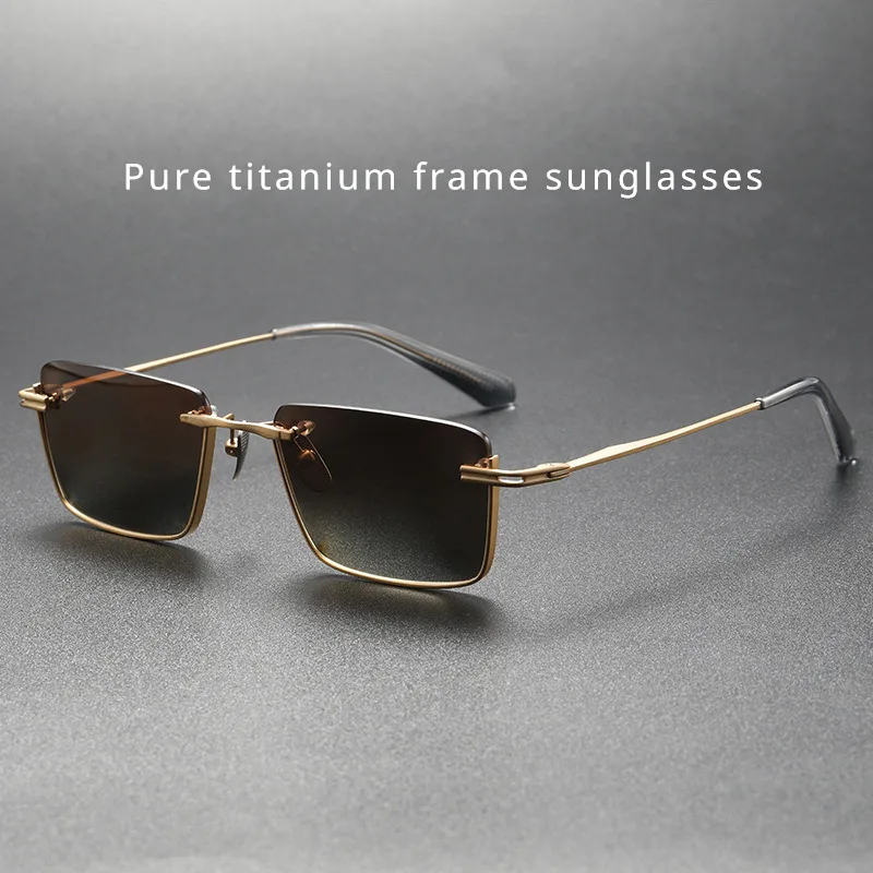 

New Pure Titanium Frame Sunglasses with UV Protection Fashionable Trend Polarized Sunglasses for Women with High-end Feel