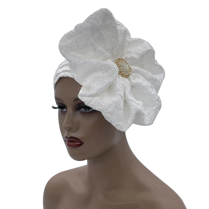 2026 Trendige Damen-Turbanmütze mit großer Blume, modische muslimische Hijab-Kappen, Diamanten-Kopftuch, Damen-Bandana, Chemo-Mütze, afrikanischer Hut – Detail 38