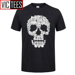 Men T Shirts Skulls are for Pussies Cat Skull Slim Fit Tee Shirts Male Cotton Cottond Clothing Unique T-Shirt Design