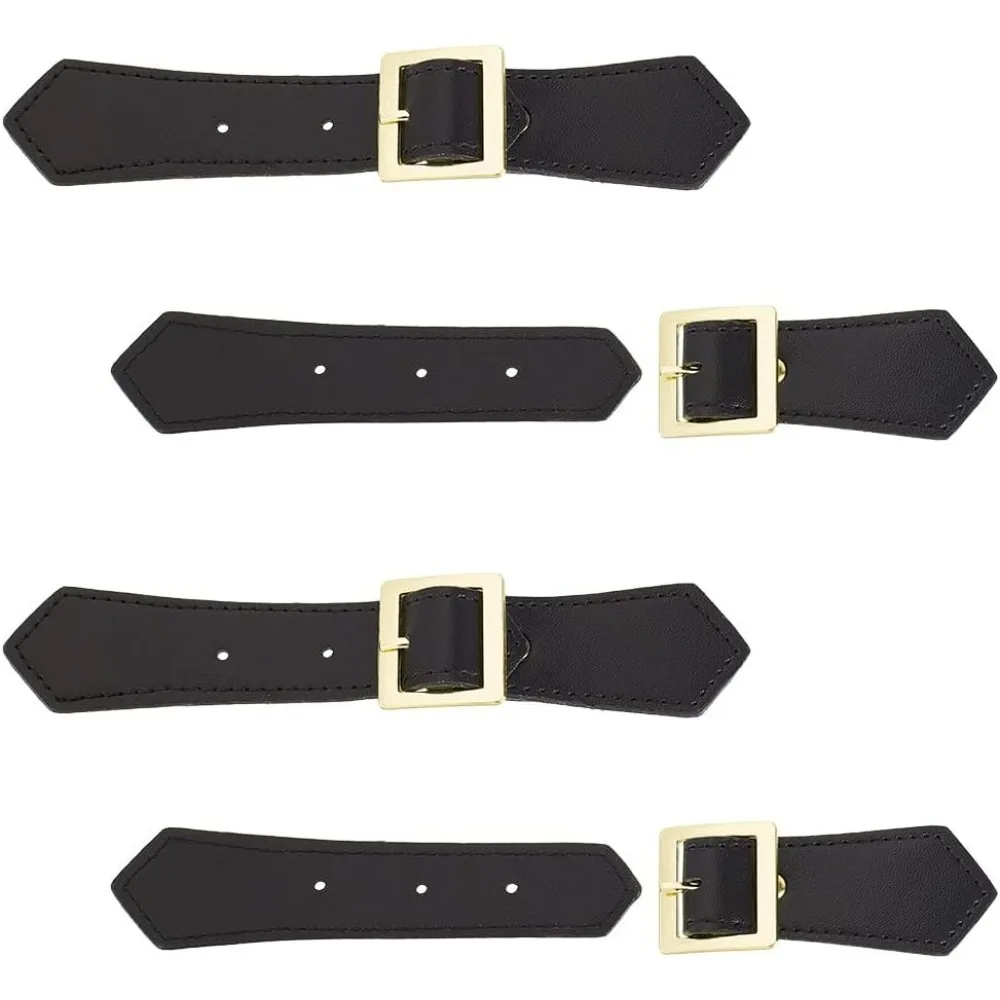 

4 комплекта кожаных пришивных тумблеров - черная пряжка из искусственной кожи, винтажные пуговицы, металлические застежки - сменная застежка