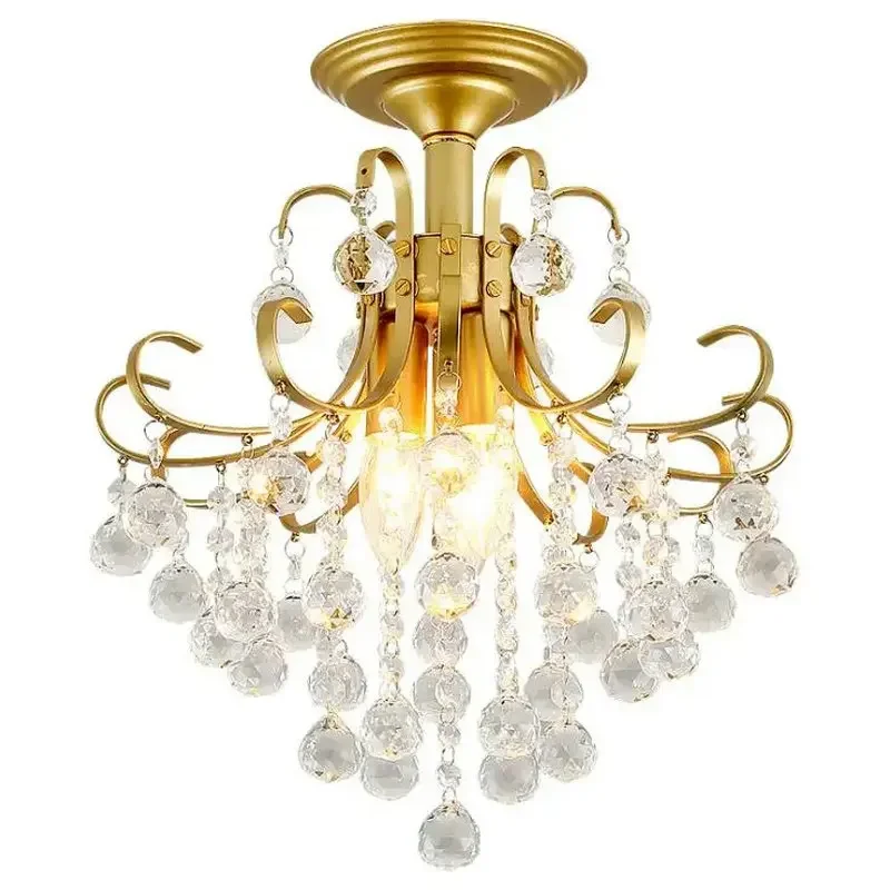 Small Crystal Chandelier Lighting For Bedroom Study Room Ceiling Chandeliers Gold Black Lustre Cristal Light Fixtures