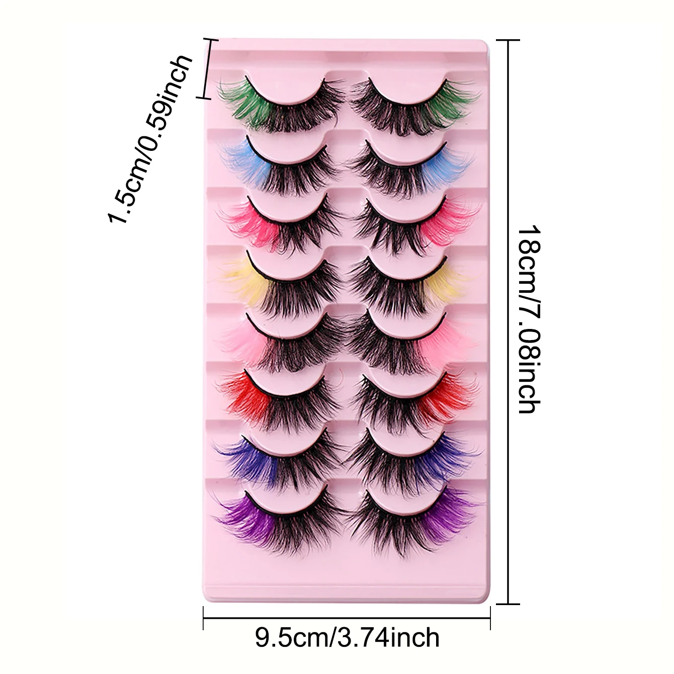 8 pairs of popular high-end color fake eyelashes with three-dimensional thickening and cross simulation of natural eyelashes