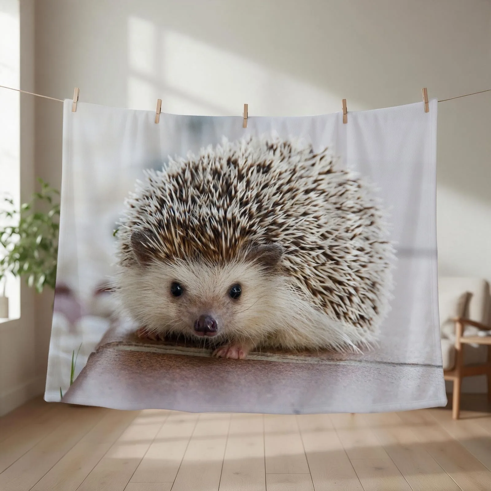 Hedgehog Throw Blanket couch cozy soft plush fuzzy picnic outdoor blanket