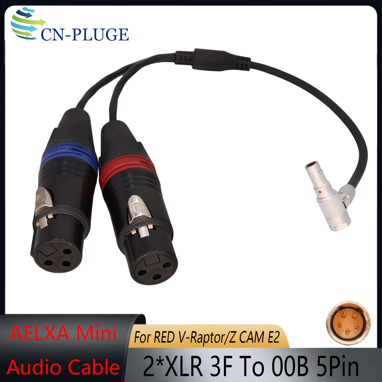 XLR Line Level Audio Cable for Microphone ARRI Alexa Mini/RED V-Raptor/Z CAM E2 Camera Shure Mixer, Dual XLR 3Pin to 00B 5Pin