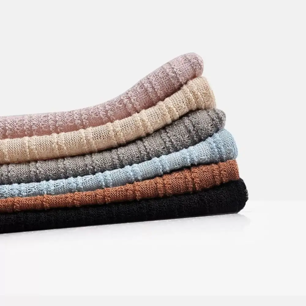 Fabric Caps Stripes Slouchy Beanies Hat Double Layer Soft Knitted Outdoor Baggy Skullcaps Comfortable Windproof Thin Hedging Cap