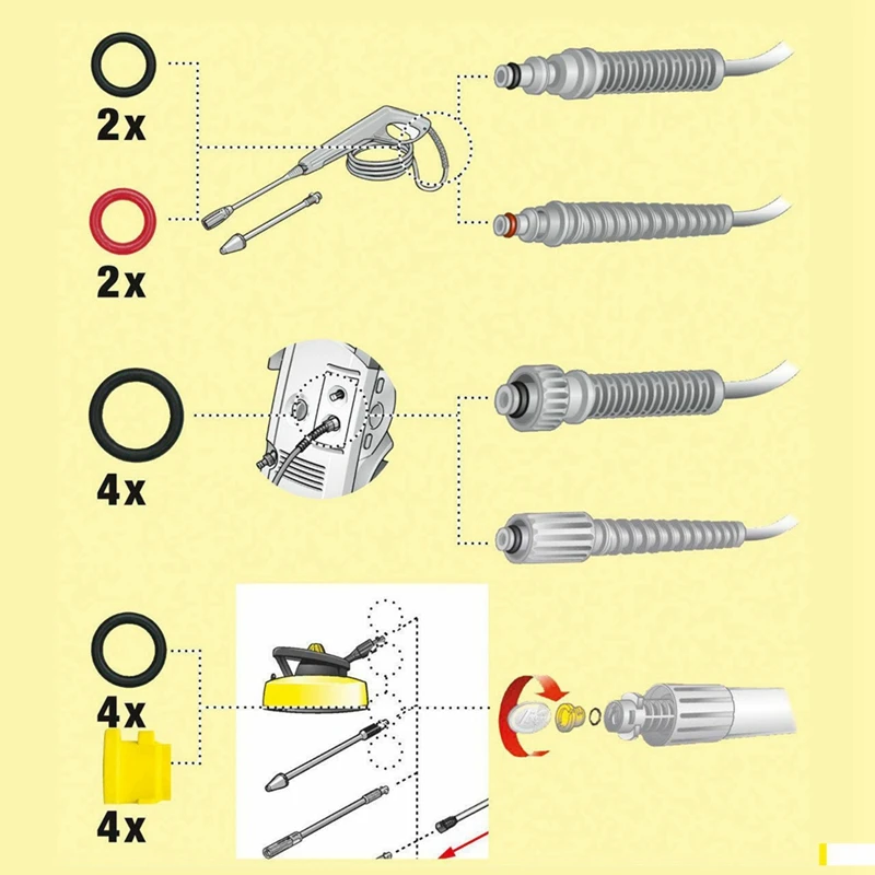 Уплотнительное кольцо для Karcher, запасное уплотнительное кольцо для шланга, резиновое уплотнительное кольцо для мойки высокого давления 2,640-729,0