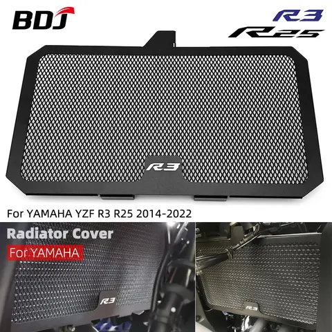 BDJ 라디에이터 커버 R25 R3 2022 YZFR3 오토바이 라디에이터 탱크 그릴 가드 보호대 보호 CNC For Yamaha YZF-R3 2014-2021