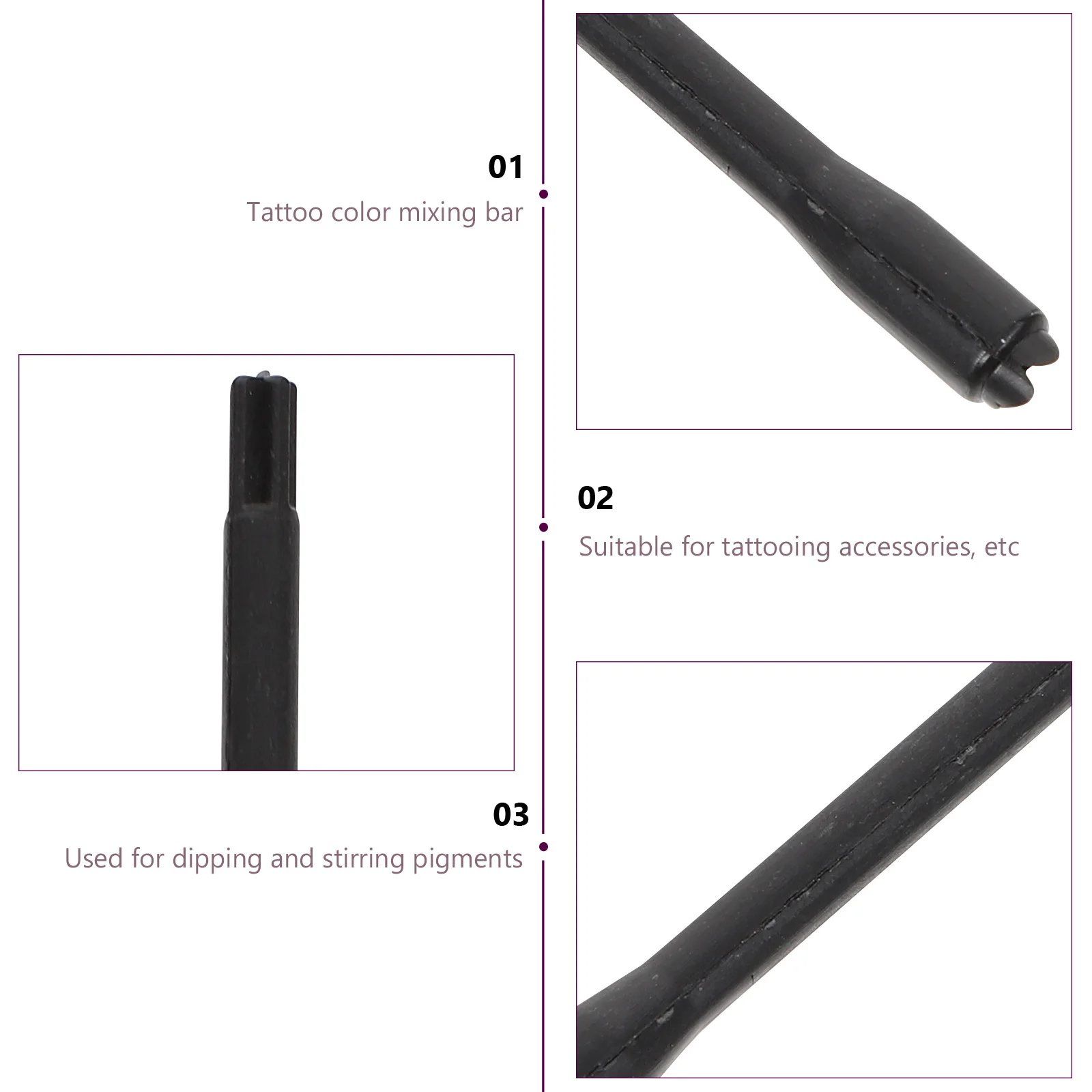 

100 шт. одноразовые пластиковые палочки для татуировки, черные для смешивания пигментов, инструменты для рисования чернил, смеситель пигментов для татуировки