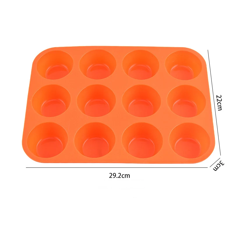 FAIS DU 12 Holes Muffin Silicone Mold DIY Mousse Fondant Cupcake Baking Molds Non-Stick Pudding Steamed Cake Mold Baking Tool