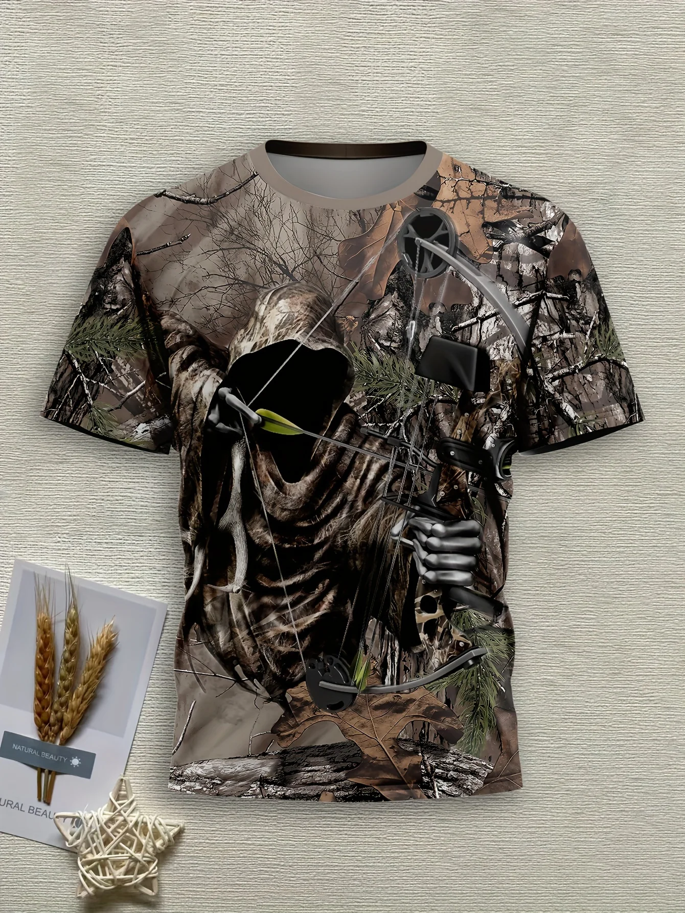 Camiseta Masculina Casual com - Outdoor Hunting Graphic Tees avaliação e preço