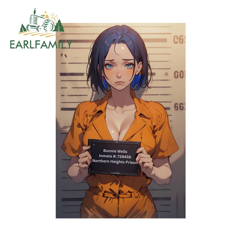 EARLFAMILY 13cm x 8.6cm Bonnie Wells Prisoner Car Sticker Anime Inmate #739456 Northern Heights Prison Decal Cartoon Car Styling