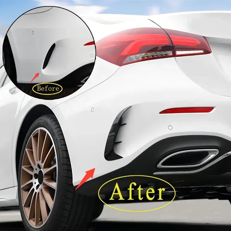 

For Mercedes Benz A Class W177 V177 Sedan A180 A200 A35 AMG 2019-2023 Rear Bumper Splitter Spoiler Canard Air Vent Trim Bodykits