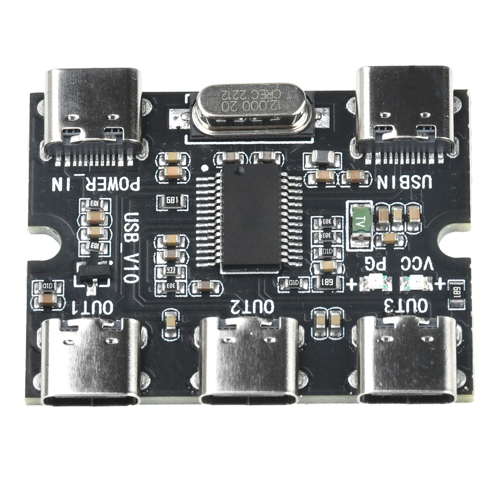 DC5V USB Expansion Board Hub 1 In 3 Out Hub Expansion Module With Power Interface Type C ﻿