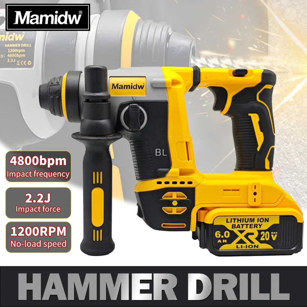

Rotary Hammer for DEWALT 20V Battery (Tool Only) | 4800 BPM & 2.2J Impact Force | SDS-PLUS Chuck for Concrete Drilling & Wall De