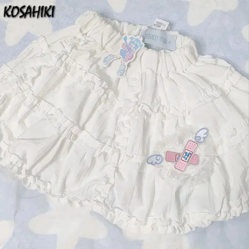 

Новая японская мода, милые женские юбки с рюшами Y2k, эстетичная плиссированная мини-юбка трапециевидной формы с высокой талией, тонкая уличная одежда Mujer Faldas